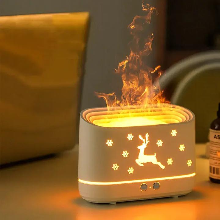 Premium Flame Diffuser Humidifier - Stylish Aromatherapy with a Cozy Glow